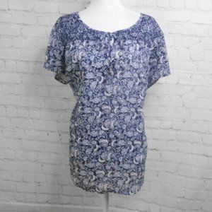 Westport 1962 Short-Sleeve Blouse | Blue/White